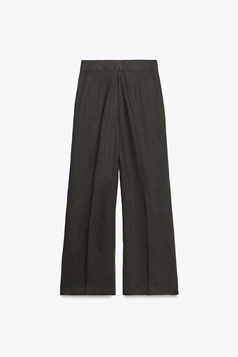 PLEATED LINEN BLEND PANTS ZW COLLECTION