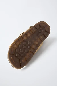 FISH PRINT LEATHER SANDALS