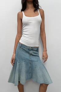 TRF DENIM GODET SKIRT
