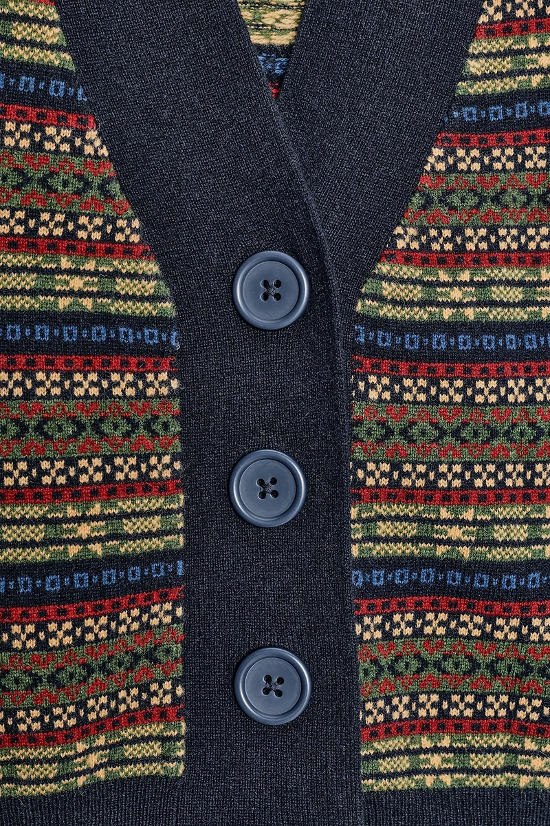 JACQUARD KNIT WOOL VEST