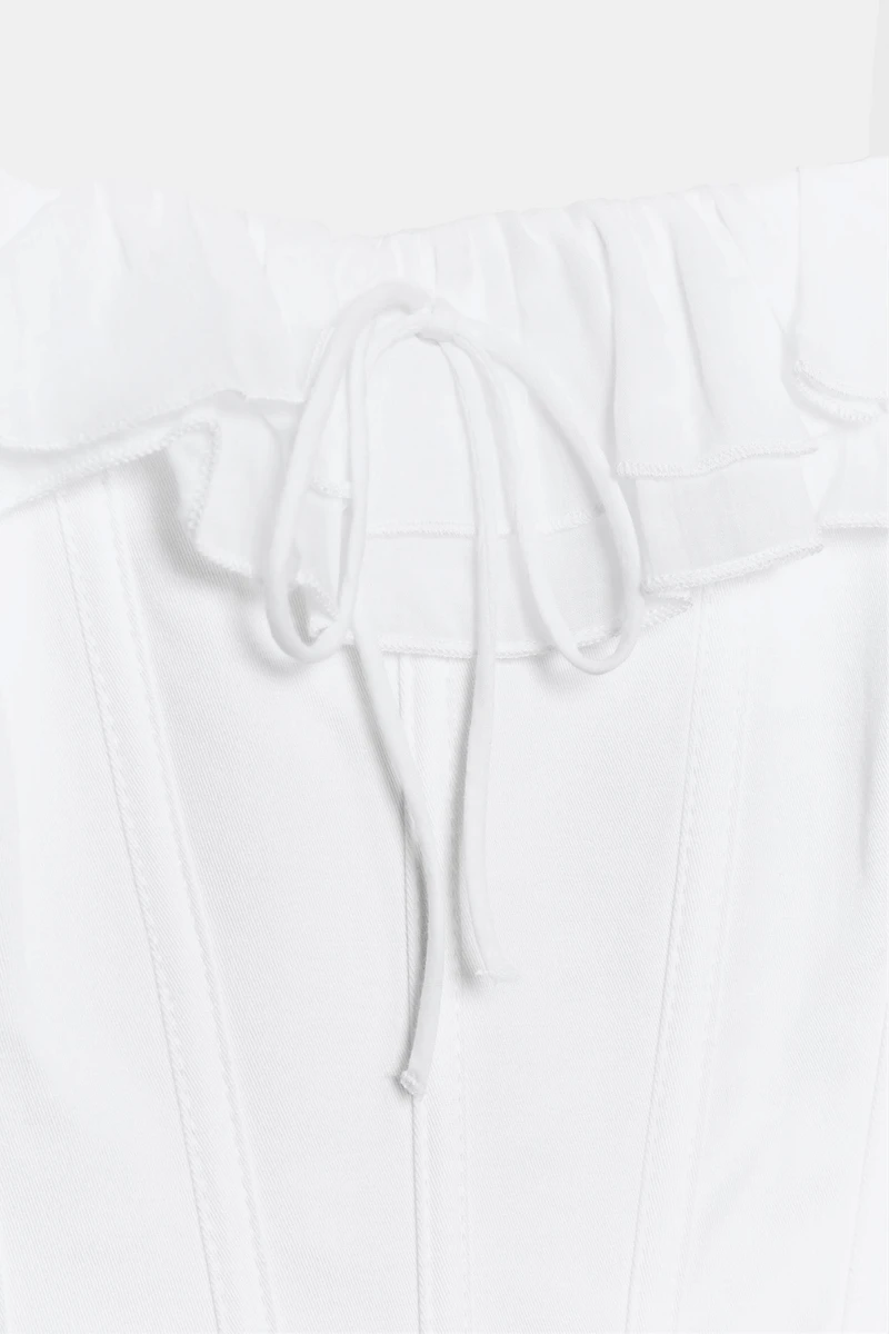 TOP BUSTIER À VOLANTS