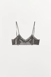 BEADED MESH FLOWER TOP