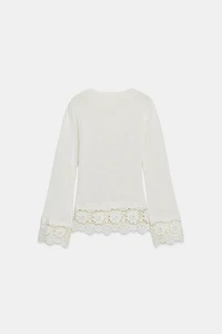 GUIPURE COMBINATION T-SHIRT
