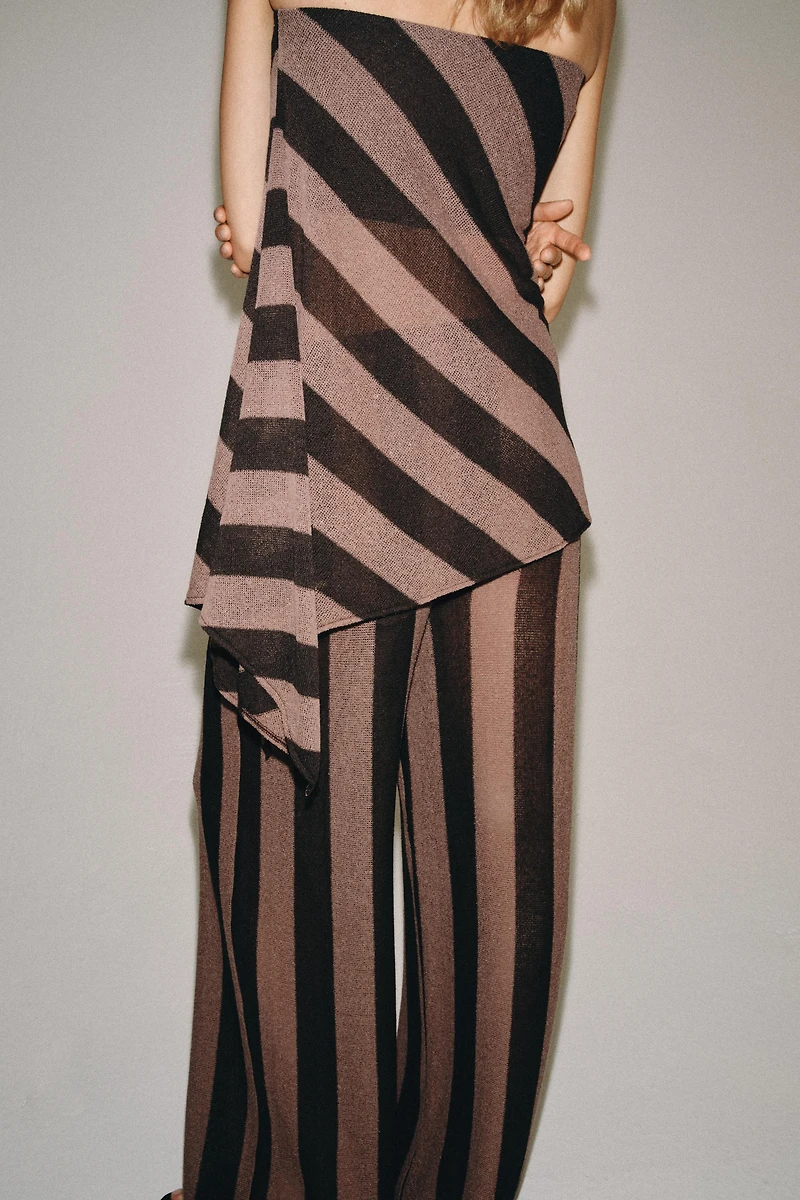 STRIPED RUSTIC BANDEAU TOP