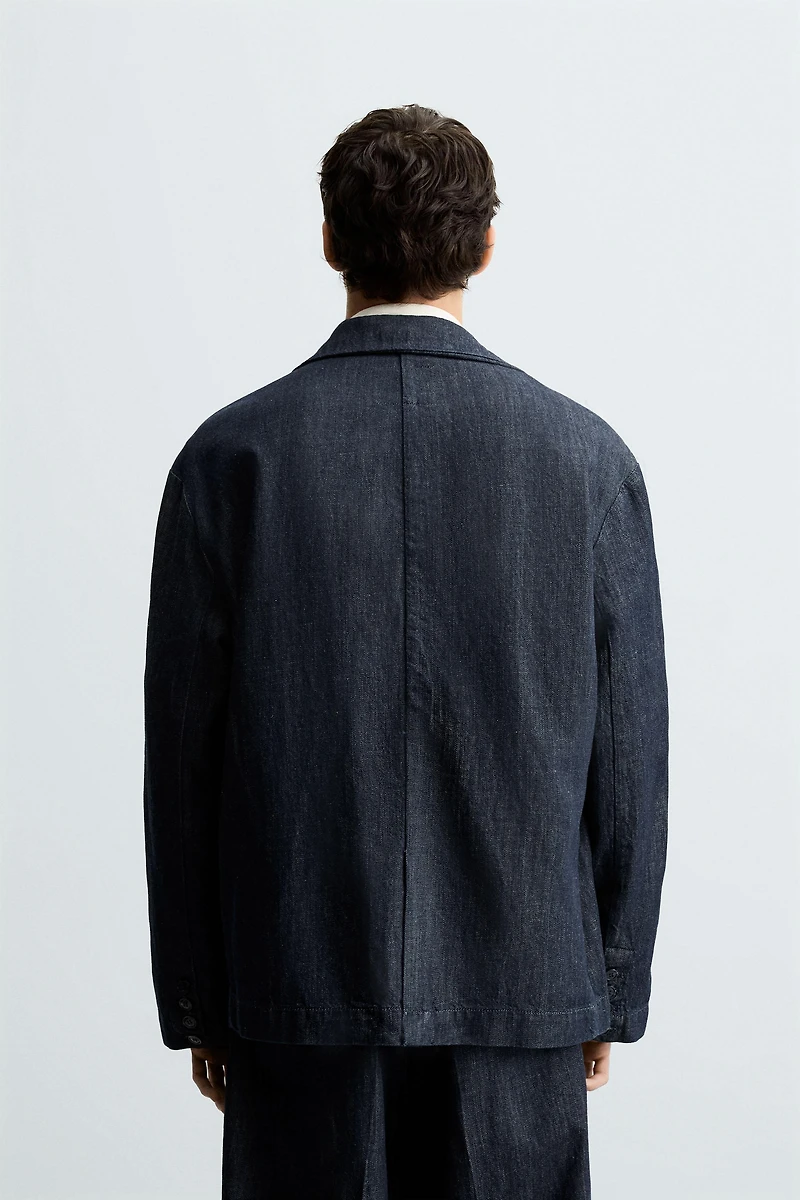 RELAXED FIT DENIM BLAZER