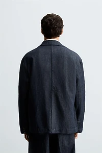 RELAXED FIT DENIM BLAZER