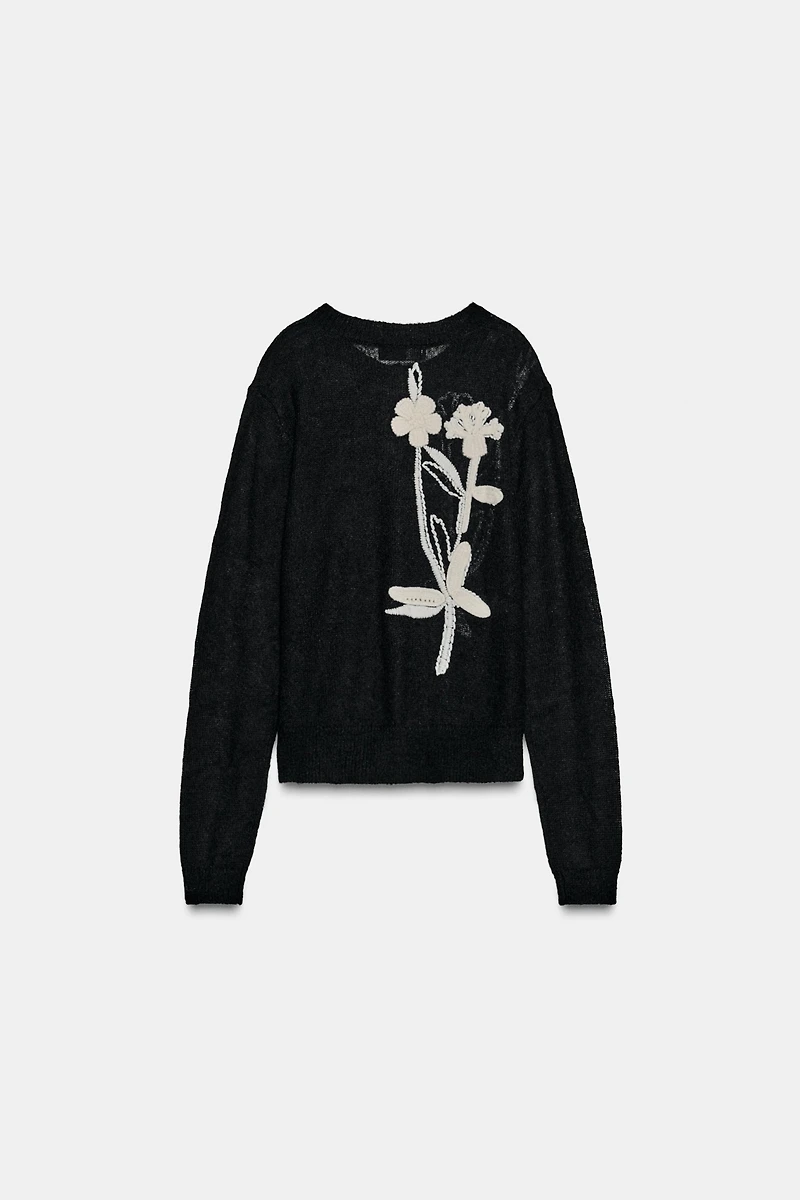 FLORAL EMBROIDERY CARDIGAN