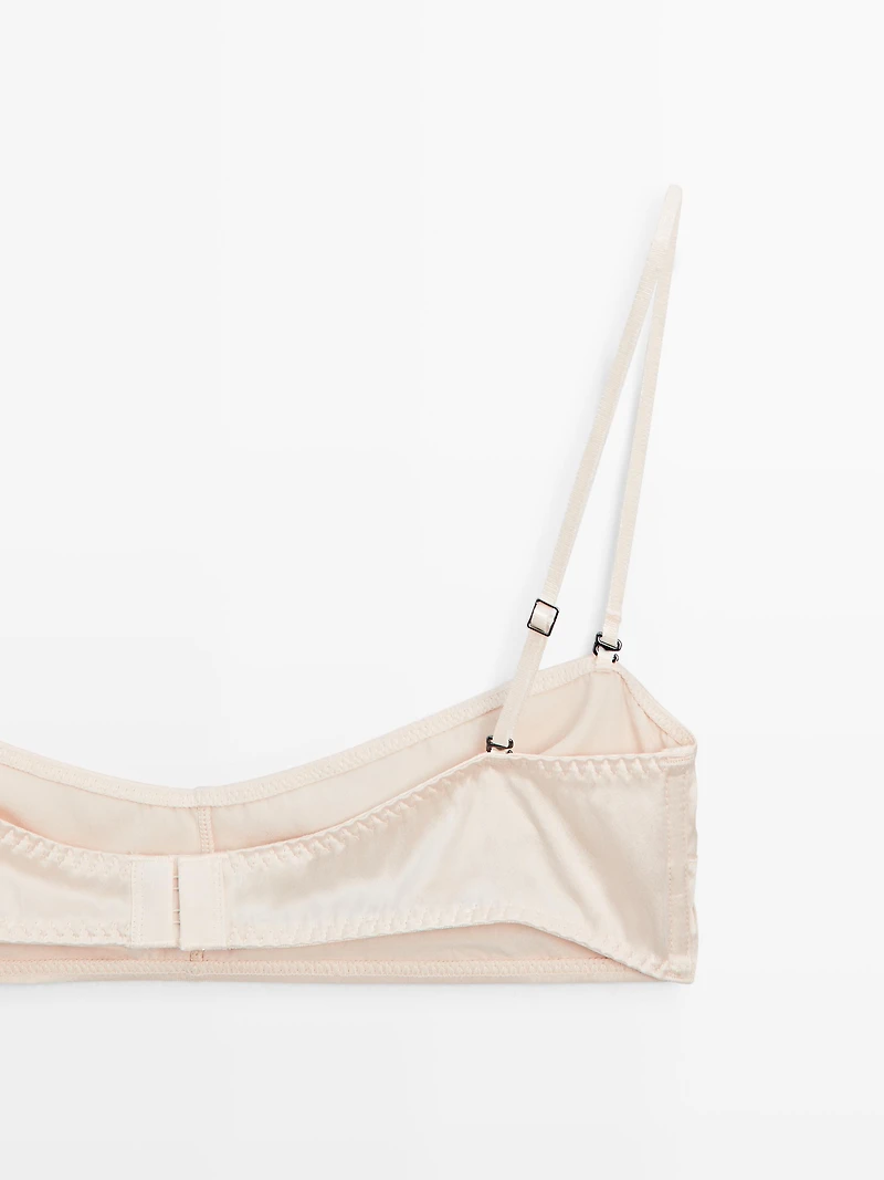 Top bandeau en soie mélangée