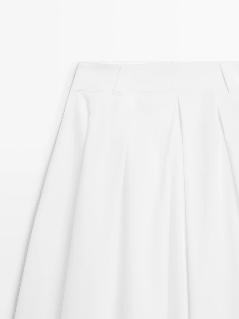 Midi skirt with belt loop details