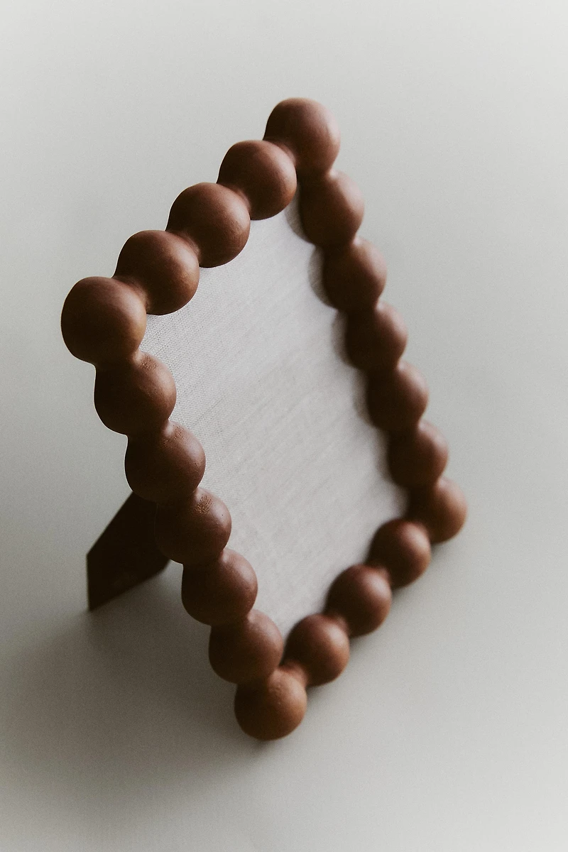 WOODEN BEADED PICTURE FRAME