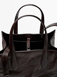 Mini-sac effet craquelé en cuir nappa
