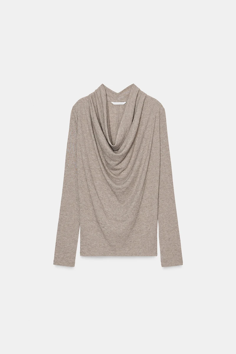 DRAPED LYOCELL T-SHIRT
