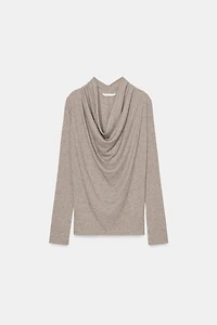 DRAPED LYOCELL T-SHIRT
