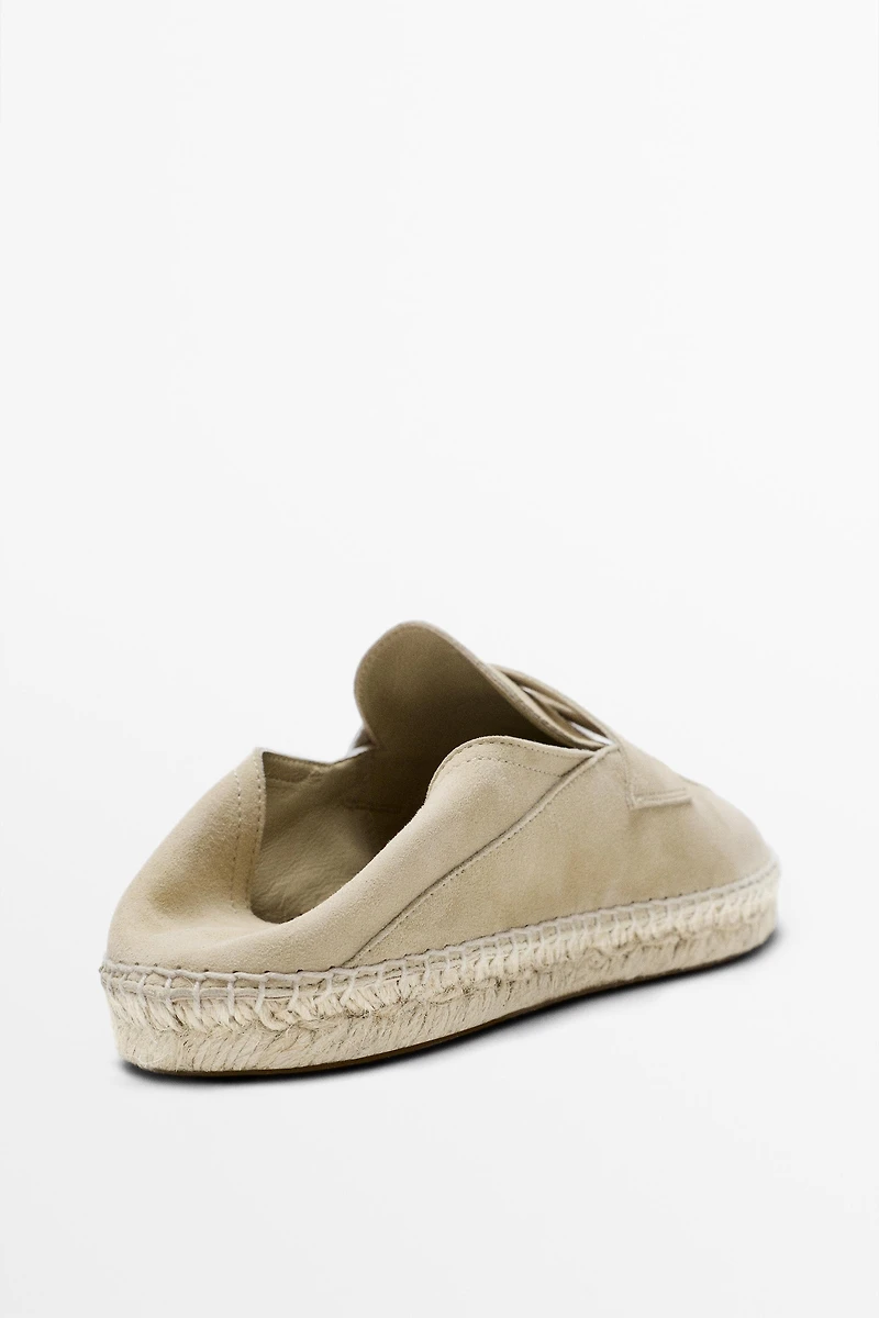 Suede penny strap espadrilles