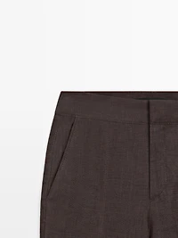 100% linen kick flare trousers