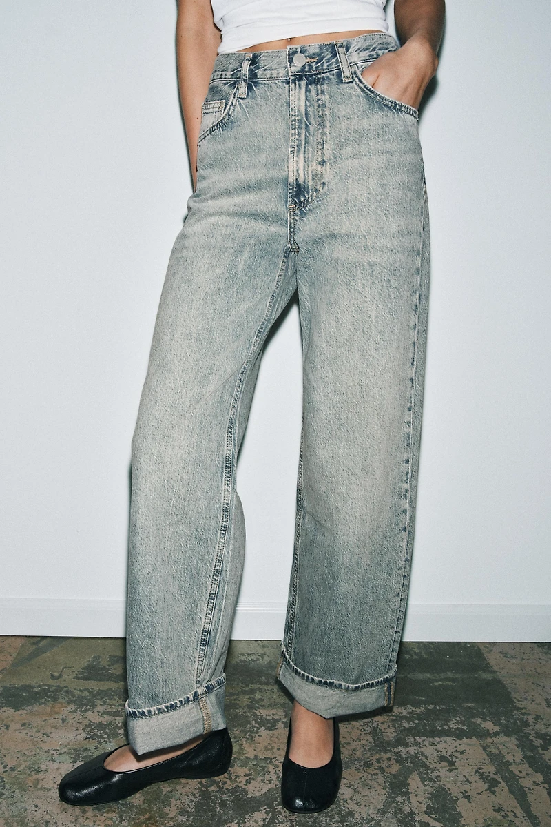 ZW COLLECTION MID-RISE BAGGY JEANS