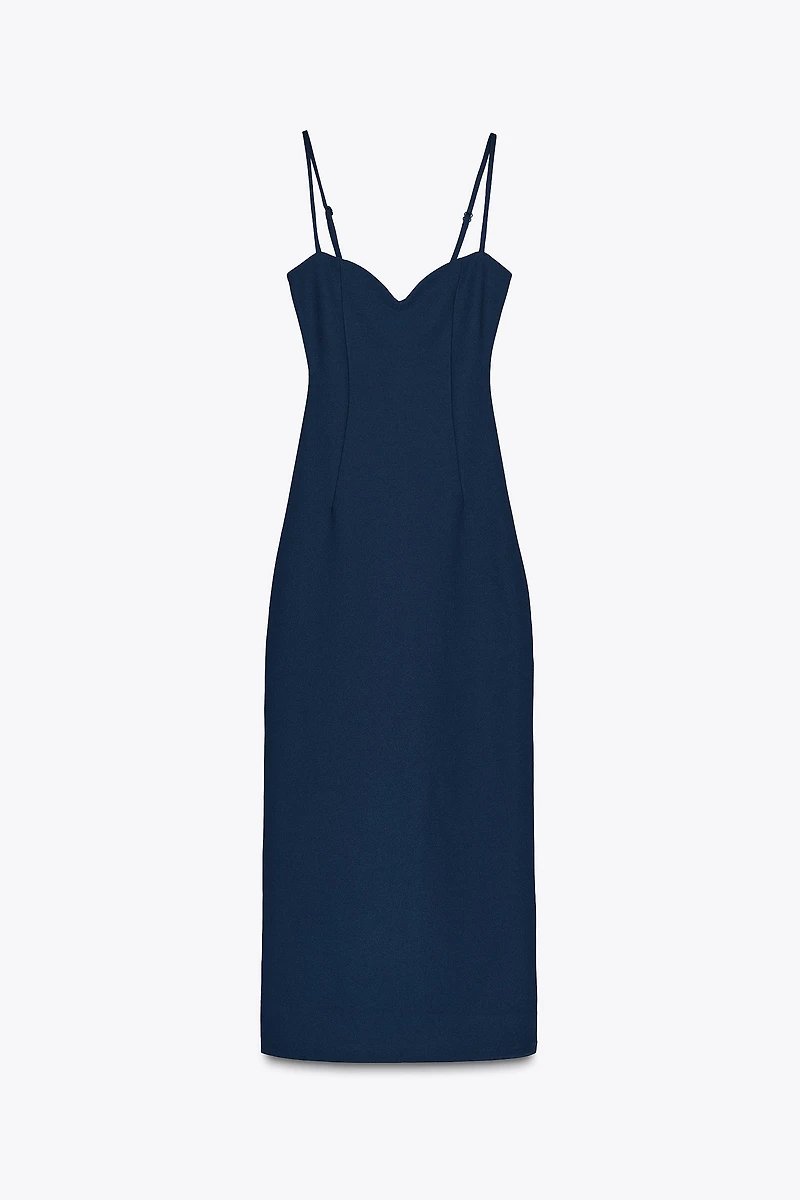 SWEETHEART NECKLINE CREPE DRESS