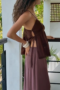 EMBROIDERED GAUZE CAMISOLE