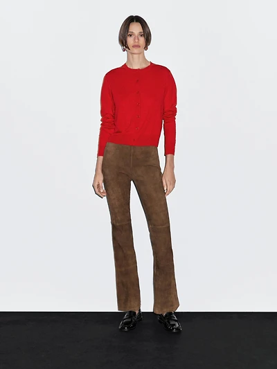 Cardigan laine à col rond