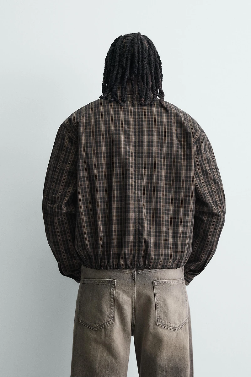 PLAID CROPPED FIT OVERSHIRT