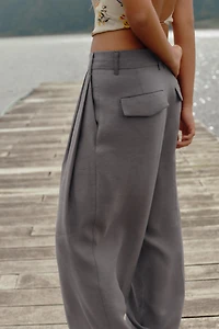 PANTALON DOUBLE PLI PATTES DE BOUTONNAGE