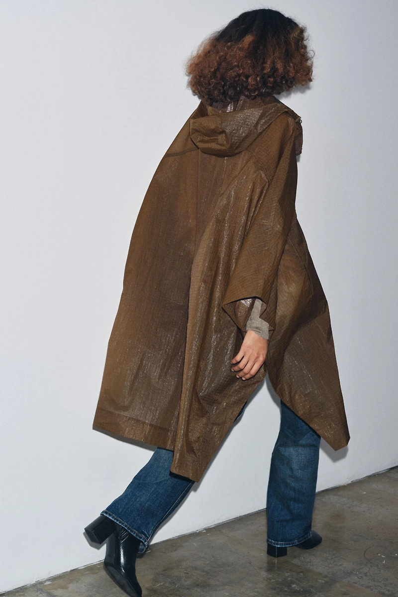 OVERSIZED CAPE PARKA WITH HOODIE ZW COLLECTION