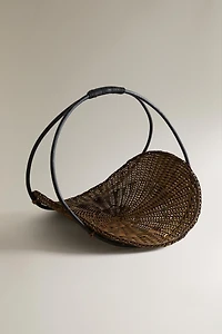 PANIER FLEURS ROTIN ET BAMBOU