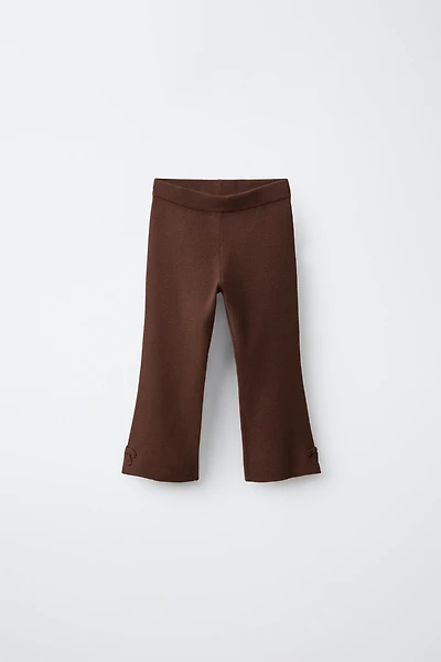 FLARE KNIT PANTS WITH BOWS