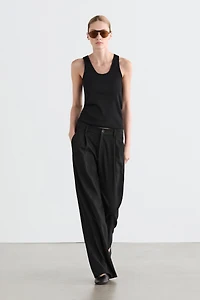 Pinstripe wide-leg trousers