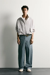 WASHED RELAXED FIT PANTS WITH TABS