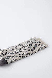 THERMAL ANIMAL PRINT LONG SOCKS