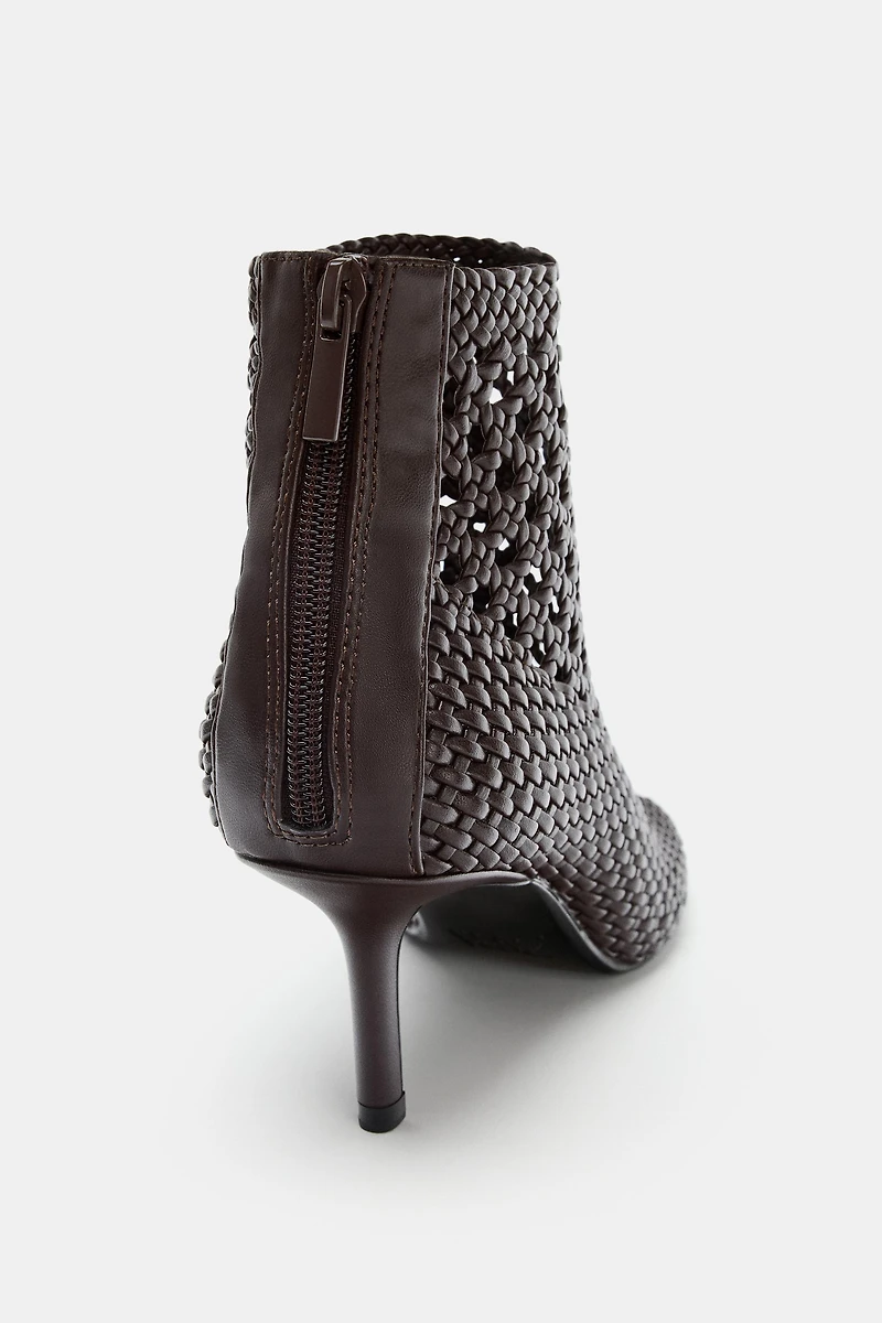 WOVEN HEELED ANKLE BOOTS