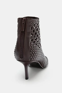 WOVEN HEELED ANKLE BOOTS