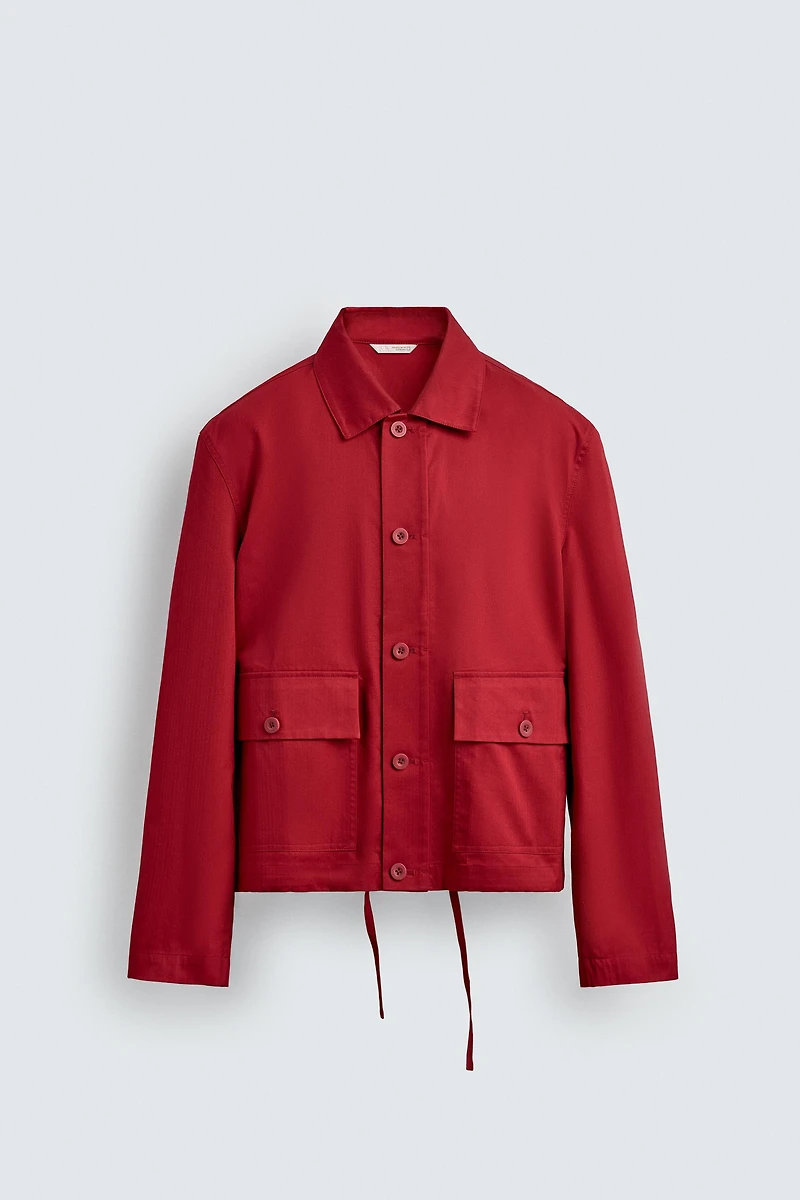 COTTON HERRINGBONE OVERSHIRT