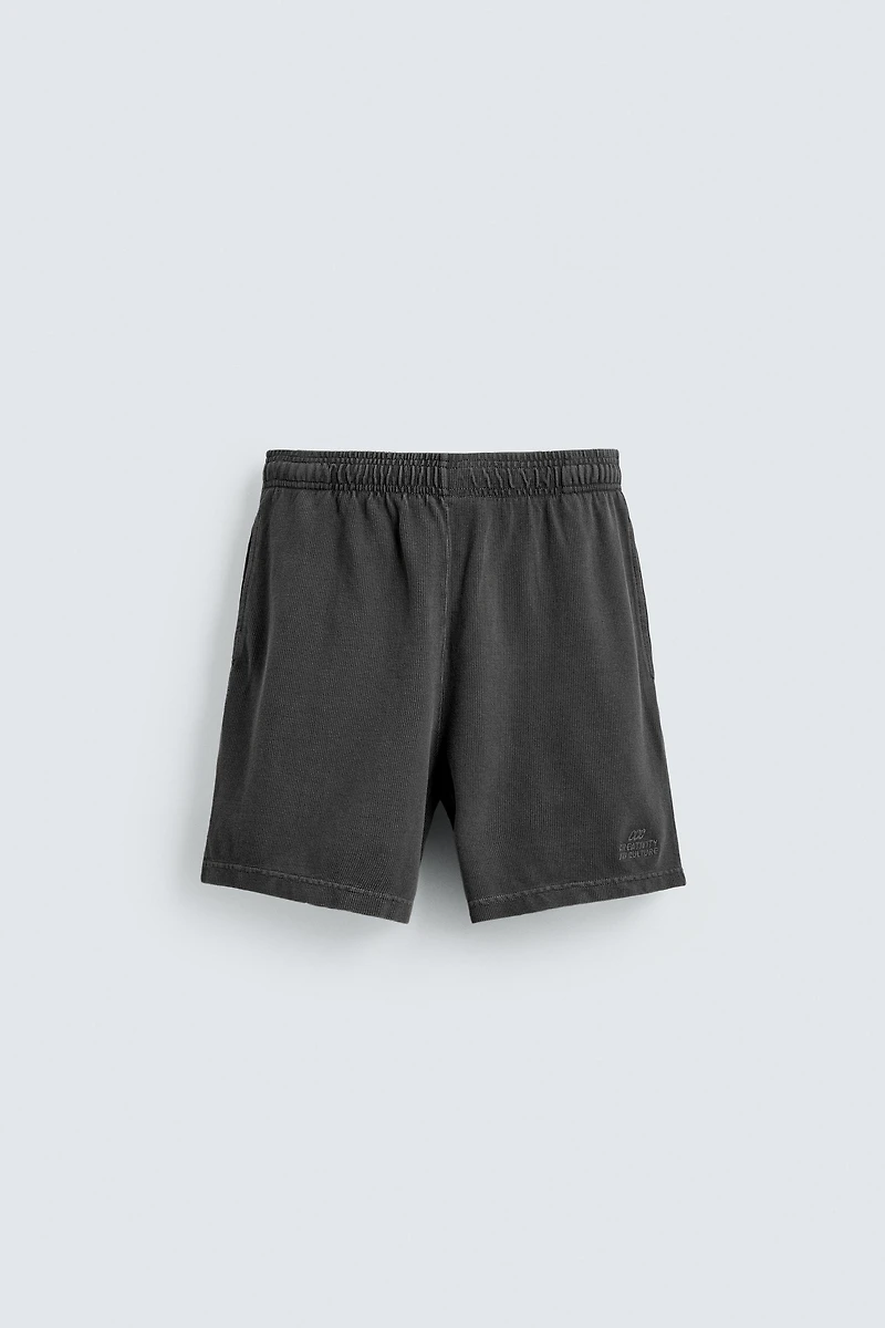 WASHED WAFFLE TEXTURE SHORTS