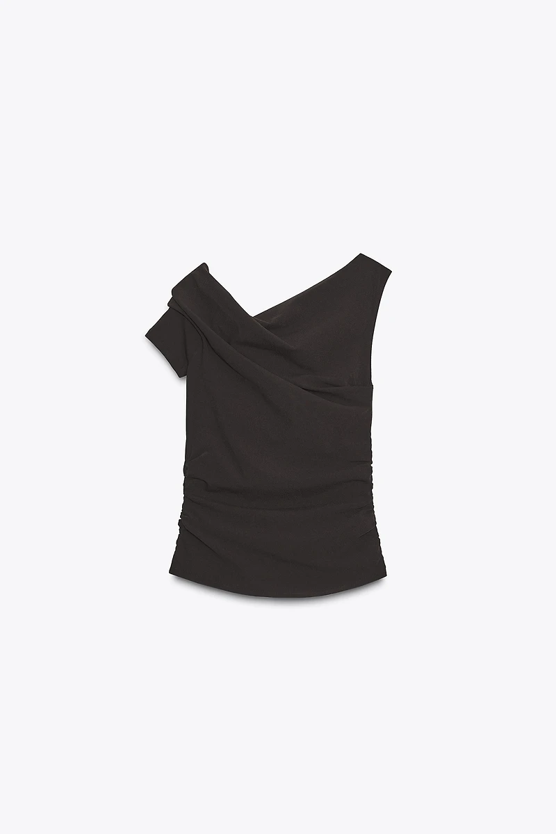 ASYMMETRIC RUCHED TOP