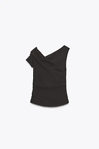 ASYMMETRIC RUCHED TOP