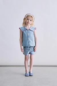 TOP EN DENIM À ONDES