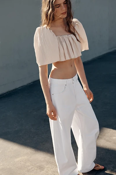 WRINKLED EFFECT CROP TOP