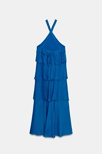 ROBE LONGUE À VOLANTS