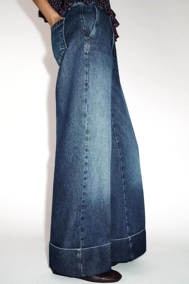 Z1975 LOW RISE STRAIGHT LEG CUFFED HEM JEANS