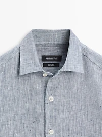 Regular fit linen shirt with pocket