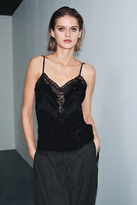 VELVET LACE TOP ZW COLLECTION