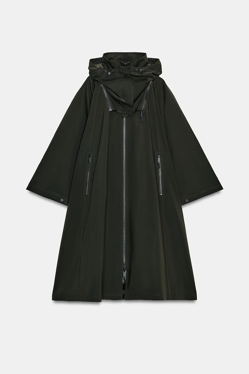 WATER REPELLENT CAPE TRENCH COAT ZW COLLECTION LIMITED EDITION