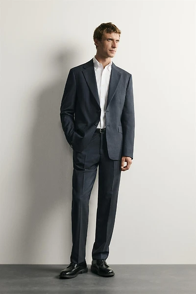 CHECKED REGULAR FIT SUIT BLAZER