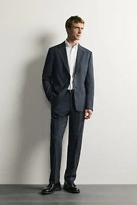 CHECKED REGULAR FIT SUIT BLAZER