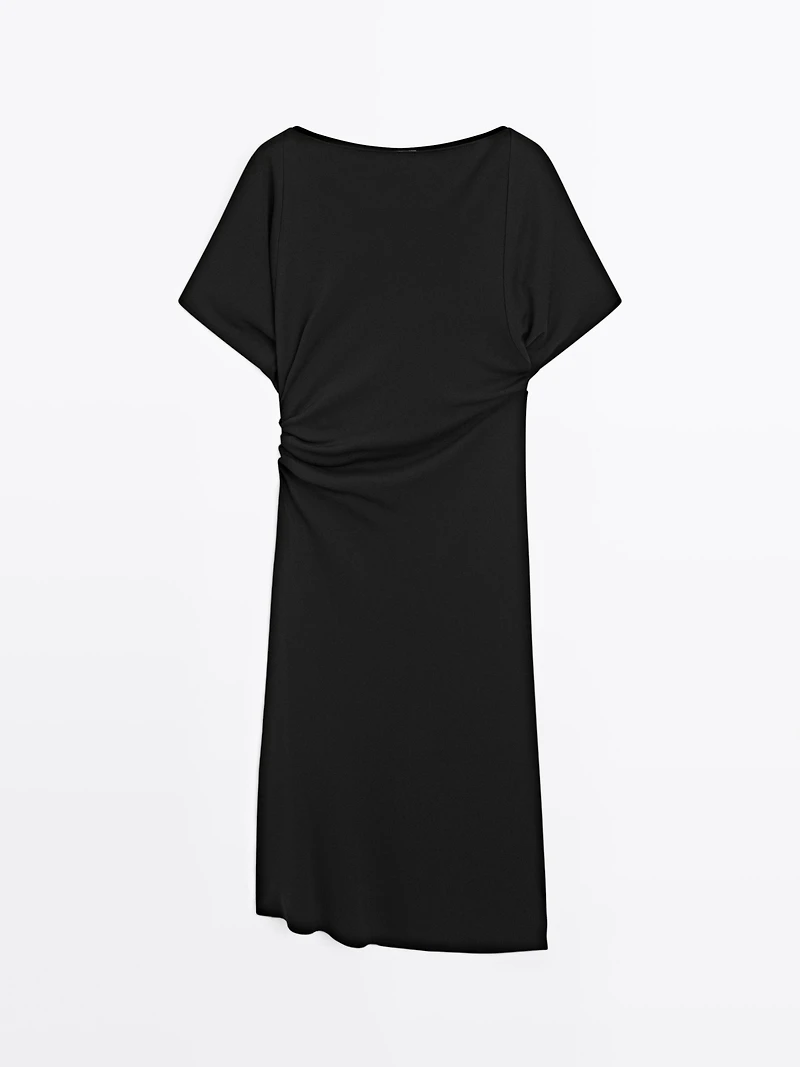 Midi dress with gathered detail