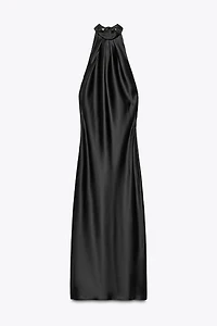 OPEN BACK SATIN MIDI DRESS