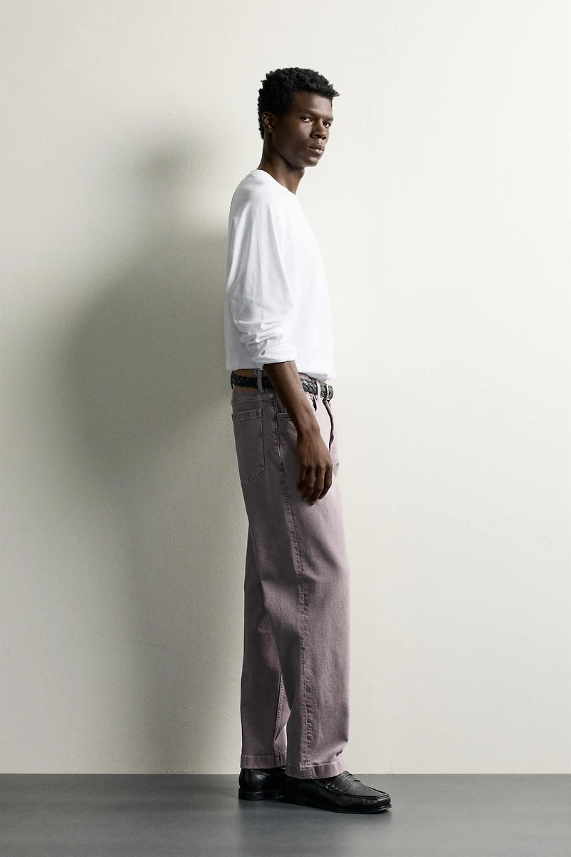 WASHED STRAIGHT FIT PANTS