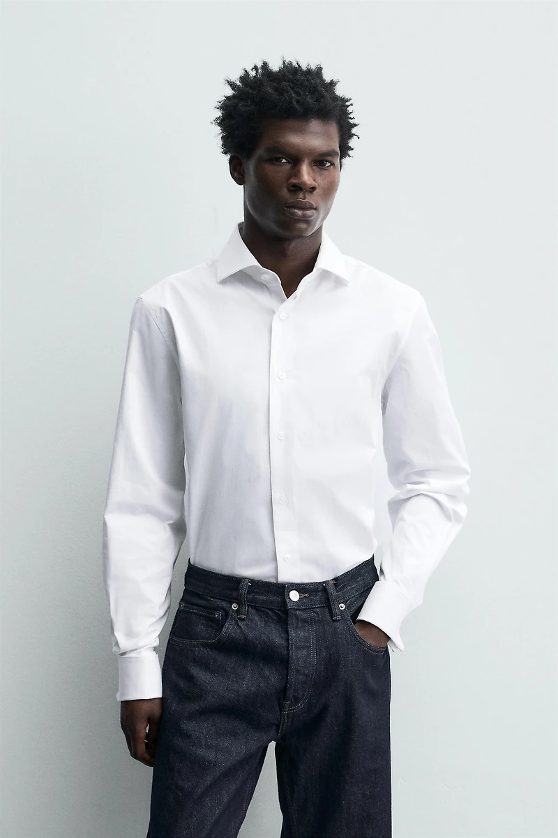 FRENCH CUFF TEXTURED SHIRT